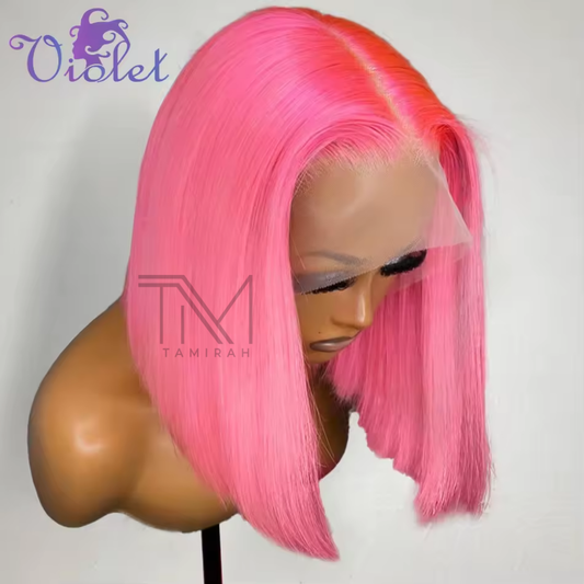 Straight Bob Wig 12 Inch – Natural Black, Soft Human Hair, HD Lace Front