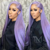 32-Inch Long Lilac Straight Wig – 13×4 HD Transparent Lace Front, Pre-Plucked Human Hair, 200% Density