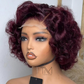 Burgundy Bounce Curl Bob – Soft Volume Lace Wig