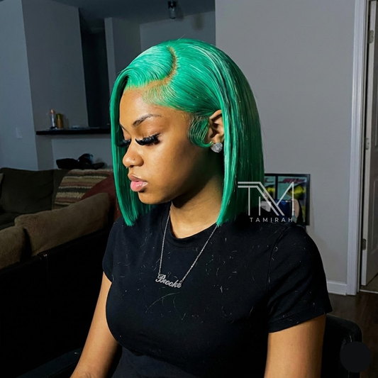 Emerald Sleek Bob – HD Lace Front Colored Wig