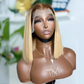 Honey Blonde Precision Cut Bob – HD Lace Front Human Hair Wig, Pre-Plucked Natural Hairline (Short Straight Bob)